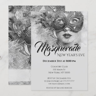 Invitation Chic Coloré Masquerade Party