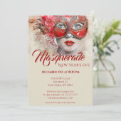 Invitation Chic Coloré Masquerade Party (Debout devant)