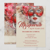Invitation Chic Coloré Masquerade Party (Devant / Derrière)