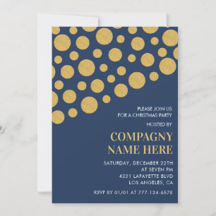 Invitation Chic Company Christmas Party Gold Navy