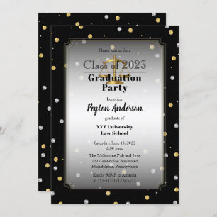 Invitation Chic Confetti Dots Law School Graduation Party