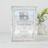 Invitation Chic Confetti Frame 18e fête d'anniversaire (Debout devant)