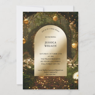Invitation Chic conte de fées Baby shower forestier enchanté