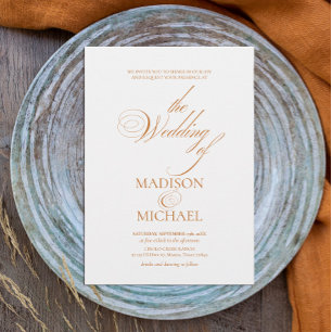 Invitation Chic contemporain Boho Orange Mariage de automne