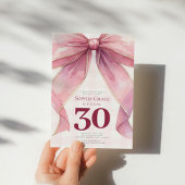Invitation Chic Coquette Bow rose 30e anniversaire