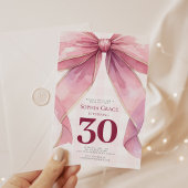 Invitation Chic Coquette Bow rose 30e anniversaire