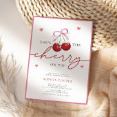 Invitation Chic Coquette cerise sur la Fête des mariées supér