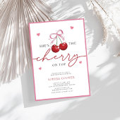 Invitation Chic Coquette cerise sur le Baby shower supérieur