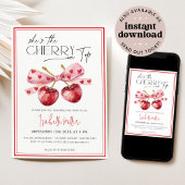 Invitation Chic Coquette Cherry sur le Baby shower supérieur 