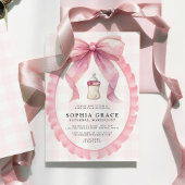 Invitation Chic Coquette Chic Bow rose Baby shower fille