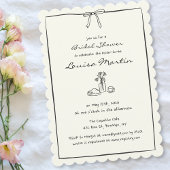 Invitation Chic Coquette Fête des mariées Bow intemporelle Br