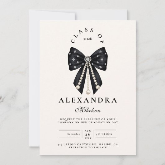 Invitation Chic Coquette Graduation Celebration (Devant)