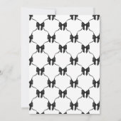 Invitation Chic Coquette Noir Ruban Nœud Minimaliste Enterrem (Dos)