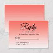 Invitation Chic Coral Ombre Sweet 16 RSVP (Devant / Derrière)