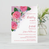 Invitation Chic Corner Floral Décor Anniversaire (Debout devant)