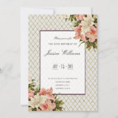 Invitation Chic Corner Lis & Diamants Dorés 25e Anniversaire (Devant)