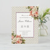 Invitation Chic Corner Lis & Diamants Dorés 25e Anniversaire (Debout devant)