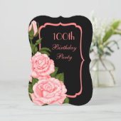 Invitation Chic Corner Red Roses 100e anniversaire (Debout devant)