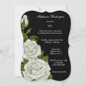 Invitation Chic Corner Roses Blanches 100e Anniversaire (Dos)