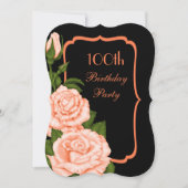 Invitation Chic Corner Roses de corail 100e anniversaire (Devant)