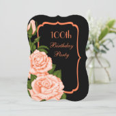 Invitation Chic Corner Roses de corail 100e anniversaire (Debout devant)