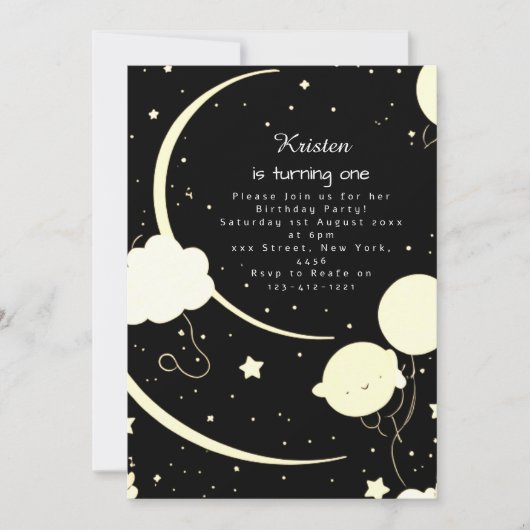 Invitation Chic Cosmic Astro Aventure Anniversaire (Devant)
