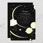 Invitation Chic Cosmic Astro Aventure Anniversaire (Devant / Derrière)