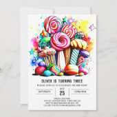 Invitation Chic Cotton Candy Anniversaire (Devant)