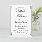 Invitation Chic Couples Douche Élégant Cool de script personn (Debout devant)
