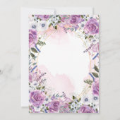 Invitation Chic Couronne Violet Fleurs Quinceanera (Dos)