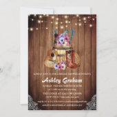 Invitation Chic Cowboy Bottes Rustique Fête des mariées occid (Devant)