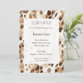 Invitation Chic Cream Brown Leopard Poster de animal Annivers (Debout devant)