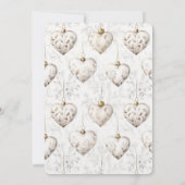 Invitation Chic Cream Grey Hearts Ornaments Birthday   (Dos)