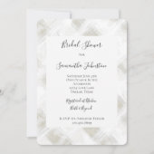 Invitation Chic Cream White Stripes Bridal Shower (Devant)