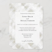Invitation Chic Cream White Stripes Wedding (Devant / Derrière)