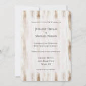 Invitation Chic Crème blanc Brown rayures Mariage (Devant)