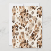 Invitation Chic Crème Brown Leopard Poster de animal Baby sho (Dos)