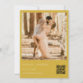 Invitation Chic Crest Gold Champagne QR Code Mariage photo (Dos)