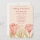Invitation Chic Crocus de printemps du 80e anniversaire (Dos)