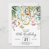Invitation Chic Custom Fleurs sauvages 40e anniversaire (Devant)