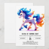 Invitation Chic Custom Horse Anniversaire (Devant / Derrière)