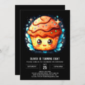 Invitation Chic Custom Muffin Anniversaire (Devant / Derrière)