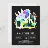 Invitation Chic Custom Triceratops Anniversaire (Devant)