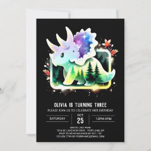 Invitation Chic Custom Triceratops Anniversaire