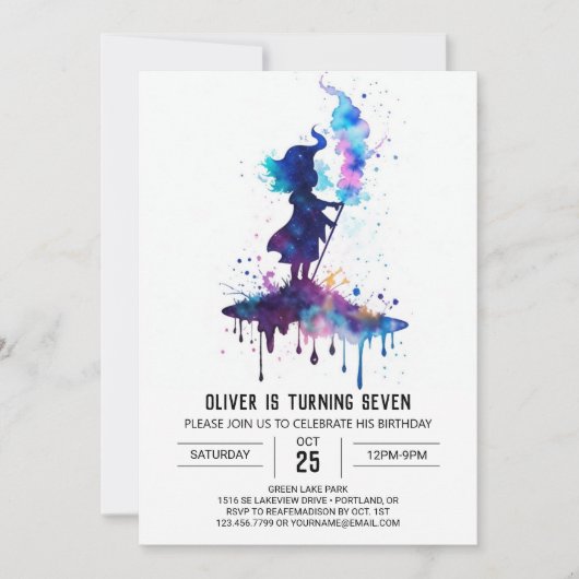Invitation Chic Custom Wizardry Anniversaire (Devant)