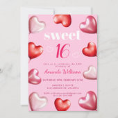 Invitation Chic Cute Girly Rose Sweet 16 Anniversaire (Devant)