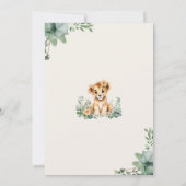 Invitation Chic Cute Lioness Cub & Greenery Girl Baby Shover (Dos)