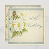 Invitation Chic Daisies Vintages 60e anniversaire (Devant / Derrière)