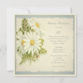 Invitation Chic Daisies Vintages 80e anniversaire (Dos)