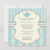 Invitation Chic Damask & Stripe Fête de l'mariée T (Dos)